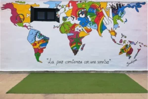 Mural Mapamundi por el día de la Paz