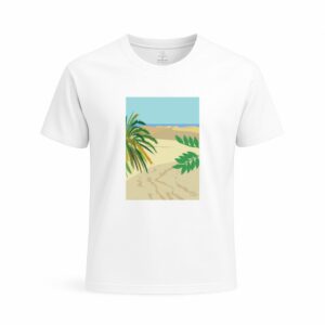 Camiseta unisex blanca diseño "Dunas de Maspalomas" algodón orgánico