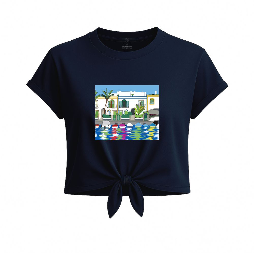 Top Mogán azul algodón orgánico