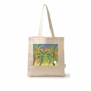 Talega-tote bag "Estamapado palmeras" algodón orgánico
