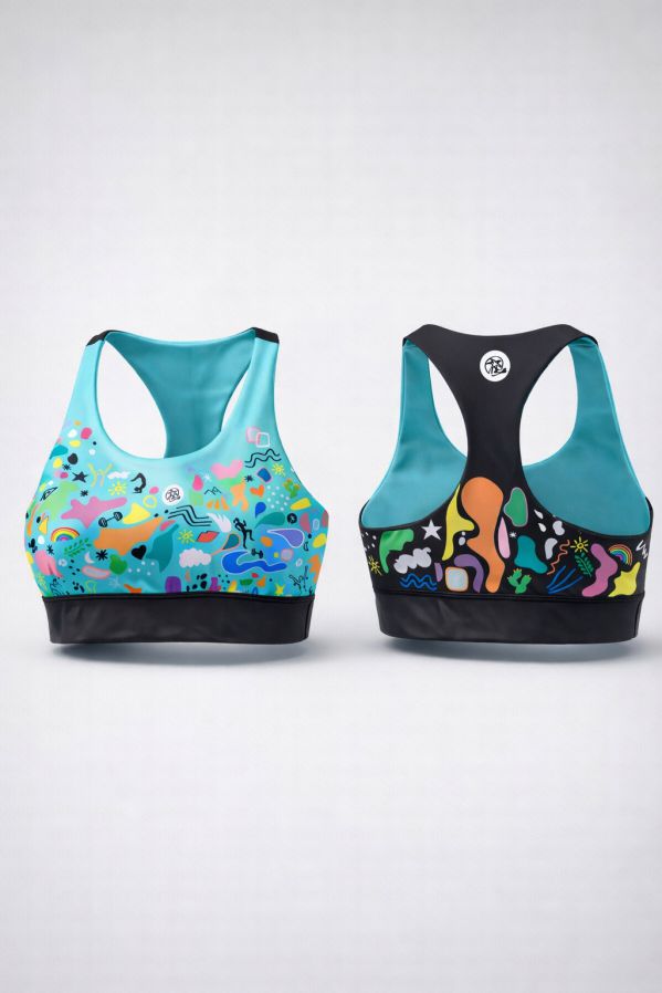 top-deportivo-mujer-equilibrio-vista-frontal-trasera-3d Top deportivo mujer Equilibrio vista frontal y trasera en fondo neutro con diseño exclusivo y compresión media.