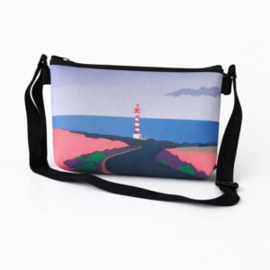 Bolso neceser reversible Sardina del Norte con diseño del faro de Sardina
