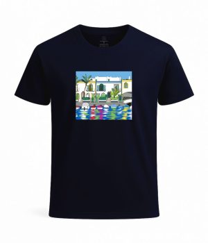 camiseta Mogán azul algodón orgánico