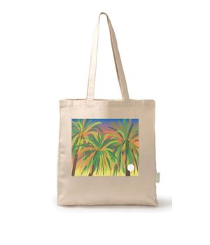 totebag talega estampado palmeras canarias atardecer