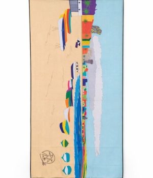 Toalla waffle reciclada Playa de Las Canteras Gran Canaria diseño Saradibujando