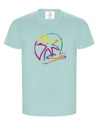 v camiseta TURQUESA H logo de colores